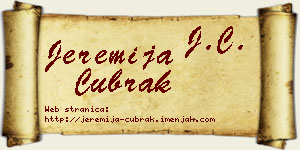 Jeremija Čubrak vizit kartica